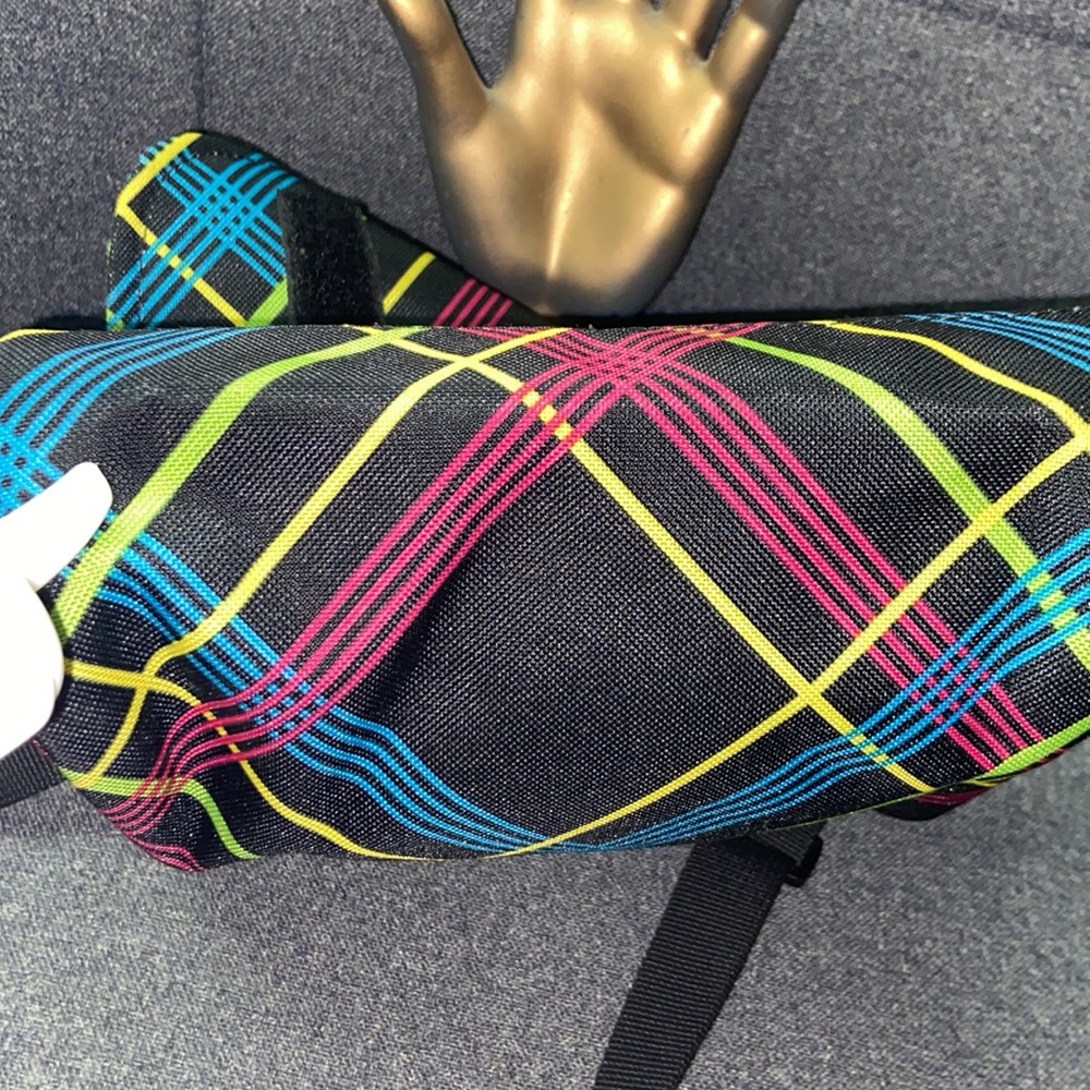 Vintage 1990s YAK PAK Canvas Colorful Adjustable Crossbody Bag 💚💙🩷💛 - Picture 9 of 10